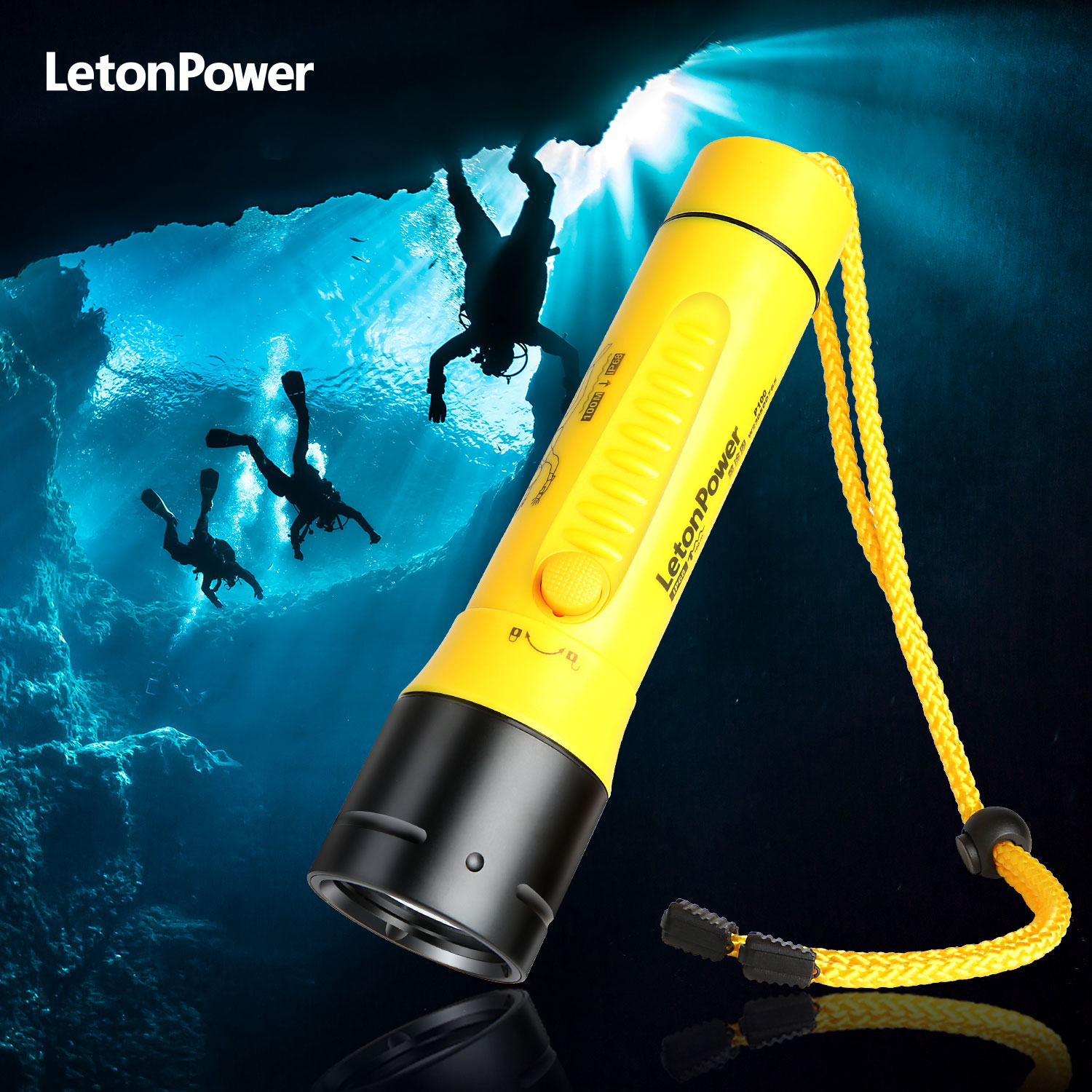 Fishing Light - ダイビング懐中電灯 3000LM CERR LED フォーカスロング防水夜間水中釣り IPX8