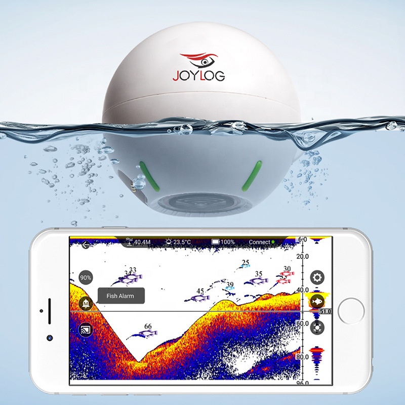 Fish Finder Portable - 新型卸売 水深0.6m〜40m 125KHz 超音波ミニワイヤレスソナー ポータブル魚群探知機センサー