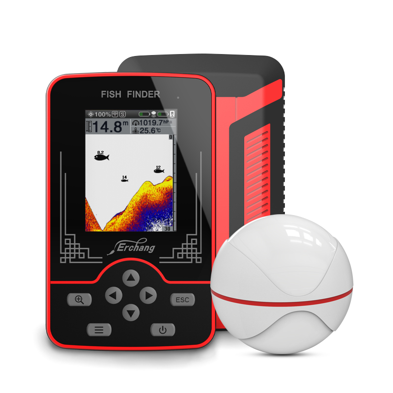Fish Finder - Erchang F13 ワイヤレスサウンダー魚群探知機充電式 100 メートルの距離湖川海釣り