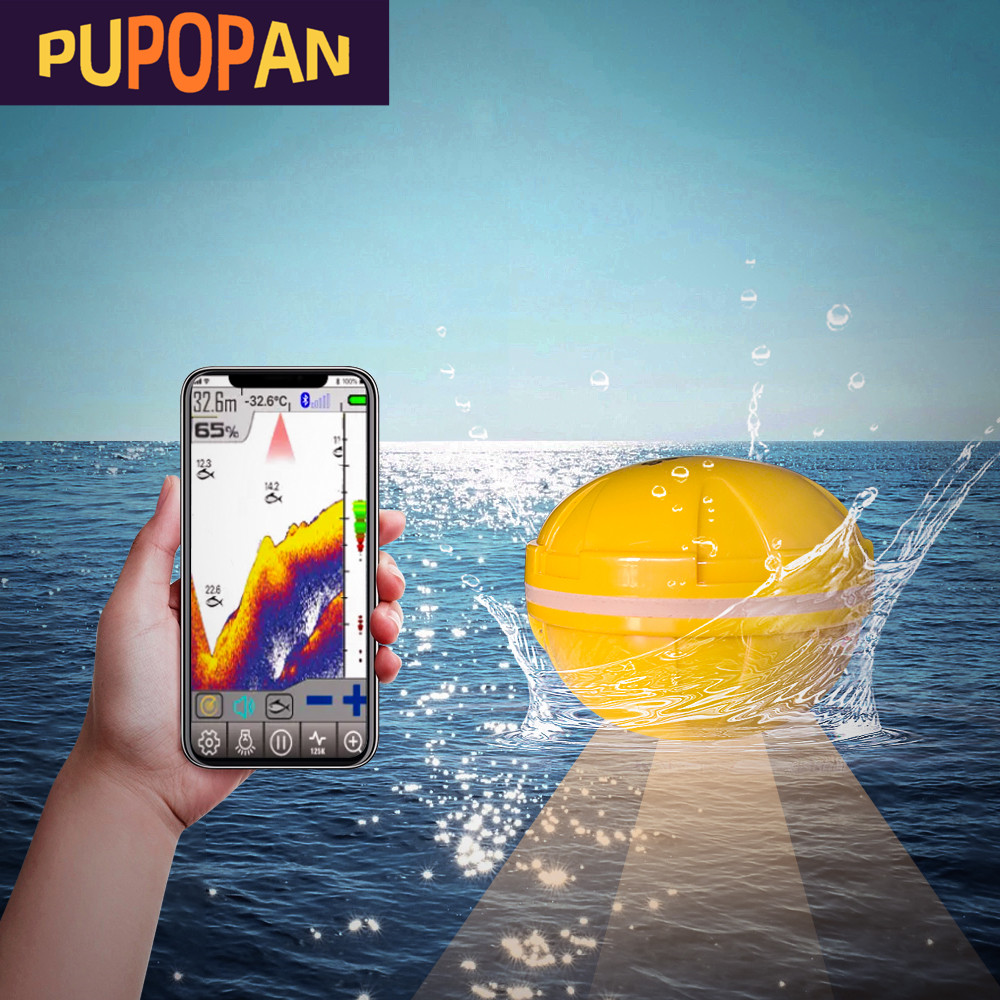PUPOPAN 100 メートル真新しいスマートフォン魚群探 - Fish Finder Transducer のレビューと価格