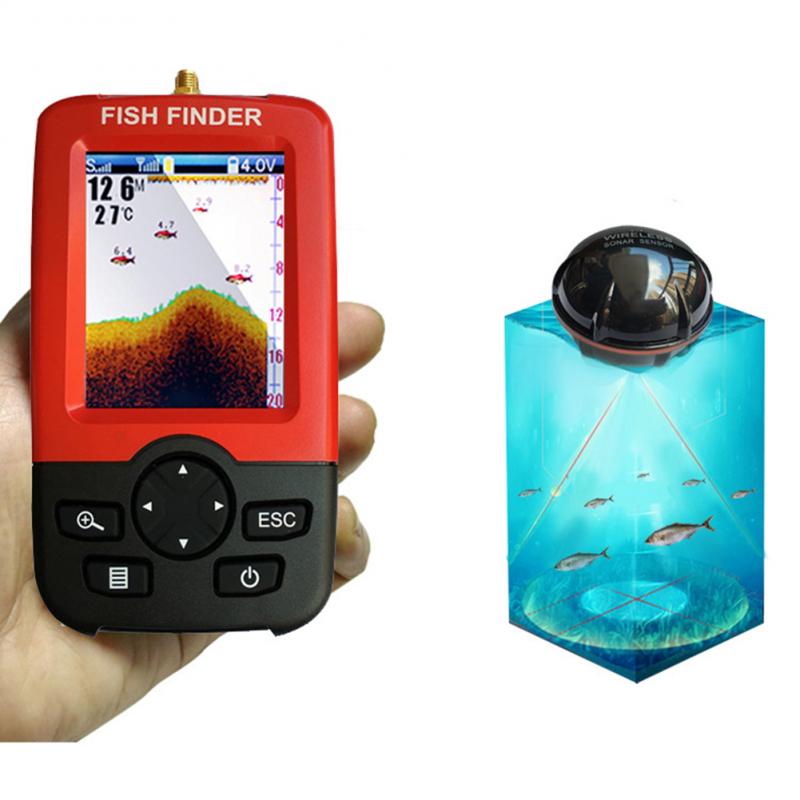 ポータブル深水魚群探知機、100Mソナーセンサー搭載、ワイヤ - Fish Finder Portable のレビューと価格