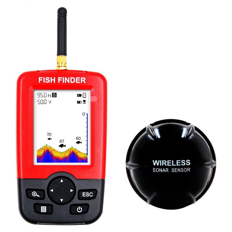 ポータブル深水魚群探知機、100Mソナーセンサー搭載、ワイヤ - Fish Finder Portable のレビューと価格