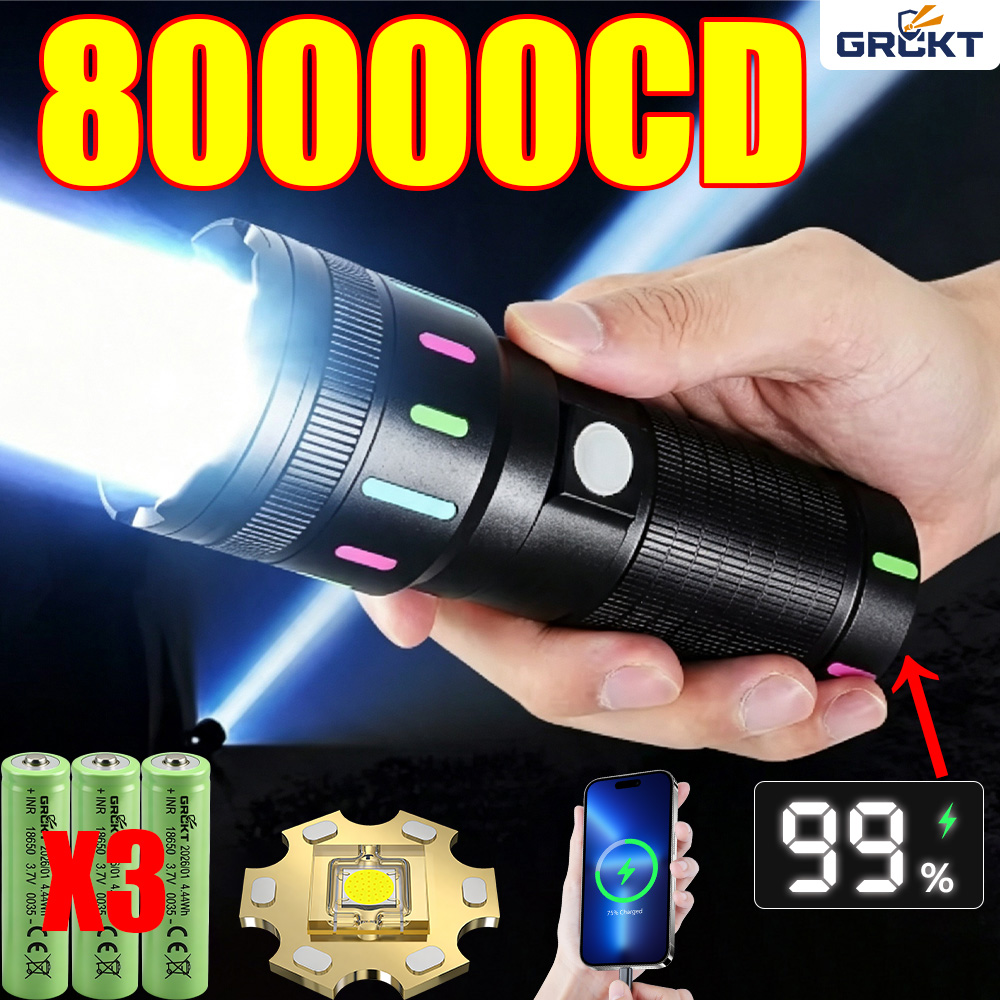 80000CD 最も強力なLED懐中電灯 ハイパワー戦術ハン - Fishing Light のレビューと価格